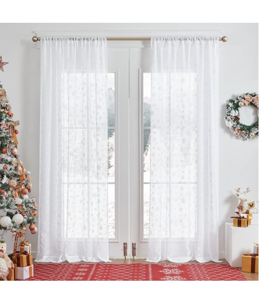 White transparent snow filter curtain