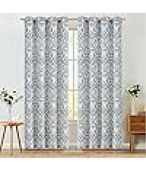 Baroque style blue zen bedroom curtains