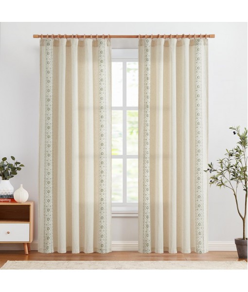 Vintage Sage Green Boho Curtains