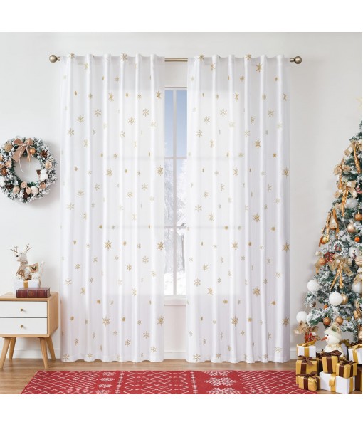 Gold snowflake embroidery curtains